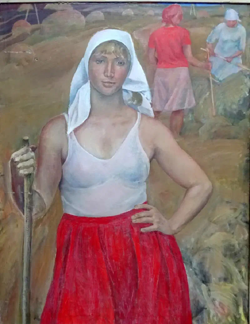 Девушка с граблями